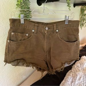 Levi’s 550 Brown Denim Cutoff Shorts